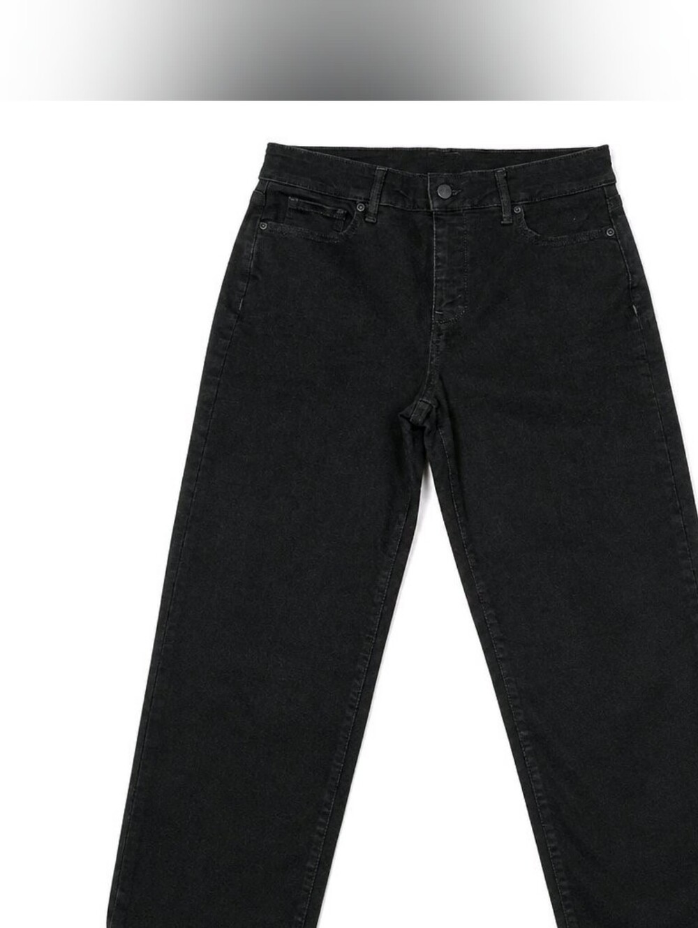 NYDJ Marilyn Straight-Leg Jeans in Black Lift Tuck Technology Sz 10